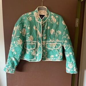 NWT 7 For All Mankind Quilted Floral Cotton Coat